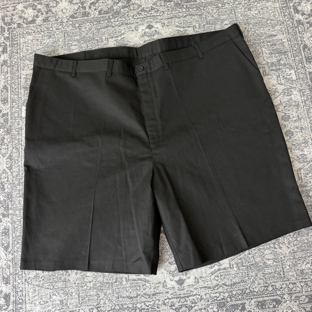 Edwards Mens size 52 Black Chino Flat Front Shorts NWT